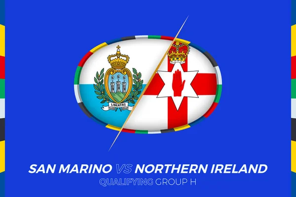 San Marino Irlanda Del Nord Icona Qualificazione Tornei Calcio Europei — Vettoriale Stock