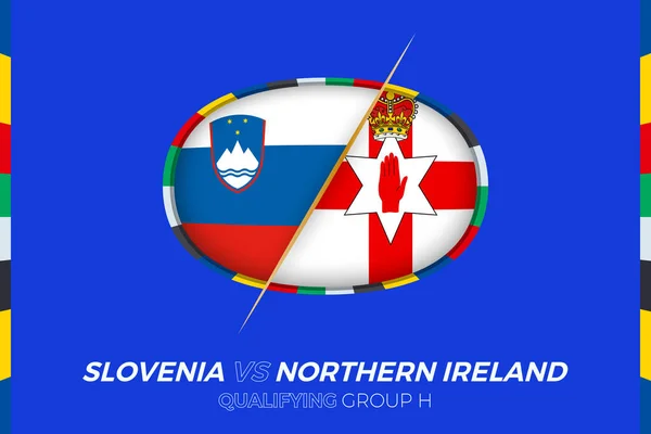 Slovenien Nordirland Ikon För Europeisk Fotbollsturnering Kvalificering Grupp — Stock vektor