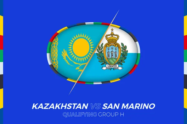 Kazachstán San Marino Ikona Pro Evropský Fotbalový Turnaj Kvalifikace Skupina — Stockový vektor