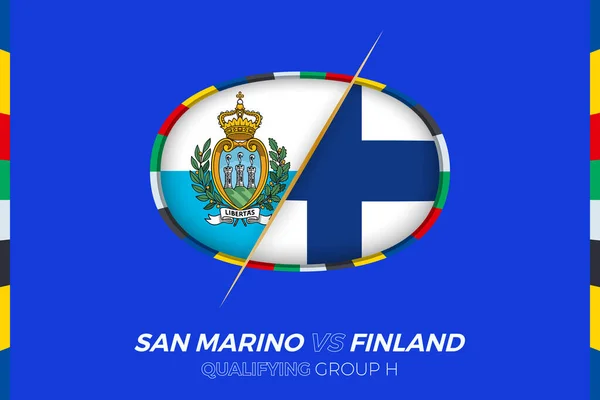 San Marino Finlandia Icona Qualificazione Tornei Europei Calcio Gruppo — Vettoriale Stock