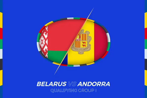 Vitryssland Andorra Ikon För Europeisk Fotbollsturnering Grupp — Stock vektor