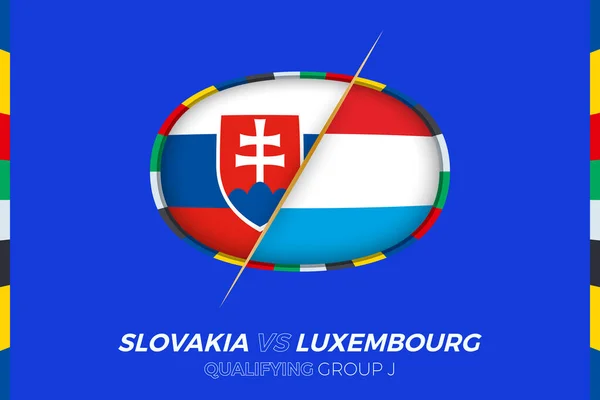 Slovakien Luxemburg Ikon För Europeisk Fotbollsturnering Kvalificering Grupp — Stock vektor