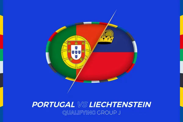 Portugal Liechtenstein Icono Para Clasificación Torneo Fútbol Europeo Grupo — Archivo Imágenes Vectoriales