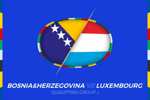 Bosnien Och Hercegovina Luxemburg Ikon För Europeisk Fotbollsturnering Kvalificering Grupp — Stock vektor