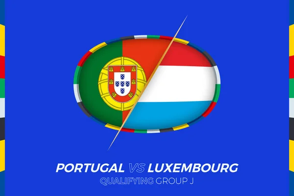 Portugal Luxemburgo Icono Para Clasificación Torneo Fútbol Europeo Grupo — Archivo Imágenes Vectoriales