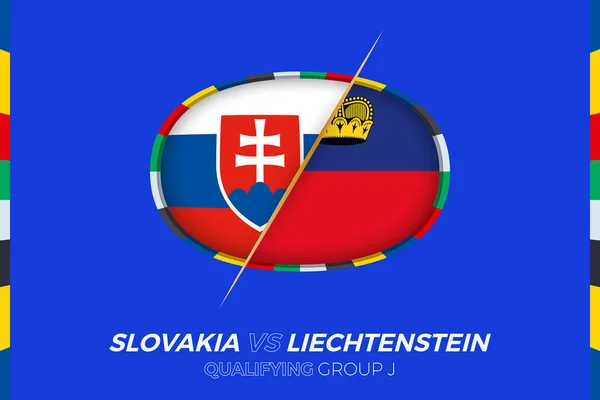 Slovensko Lichtenštejnsko Ikona Pro Kvalifikaci Evropského Fotbalového Turnaje Skupina — Stockový vektor