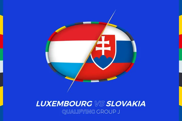 Luxemburg Slovakien Ikon För Europeisk Fotbollsturnering Kvalificering Grupp — Stock vektor