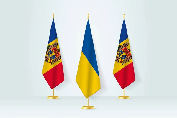 Concepto Encuentro Entre Ucrania Moldova — Vector de stock