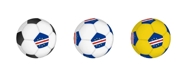 Coleção Bola Futebol Com Bandeira Cabo Verde Mockup Equipamento Futebol — Vetor de Stock