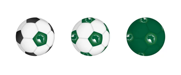 Collection Football Ball African Union Flag Soccer Equipment Mockup Flag — Stock Vector
