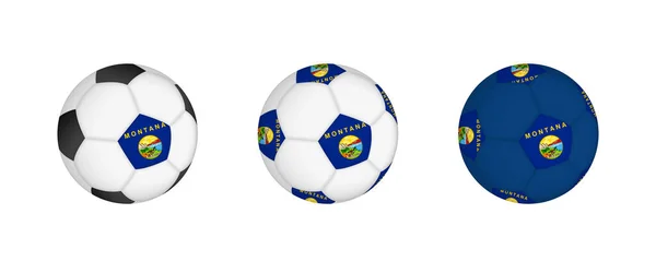 Ballon Football Collection Avec Drapeau Montana Modèle Équipement Football Avec — Image vectorielle