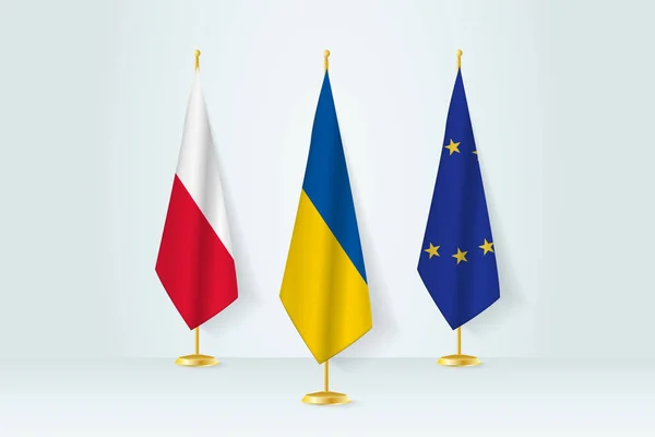 Möte Mellan Ukraina Polen Och Europeiska Unionen — Stock vektor