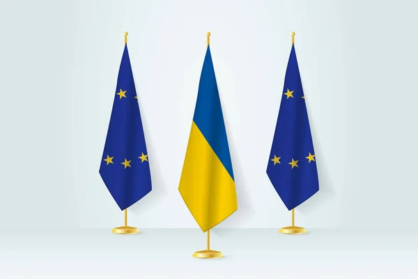 Möte Mellan Ukraina Och Europeiska Unionen — Stock vektor