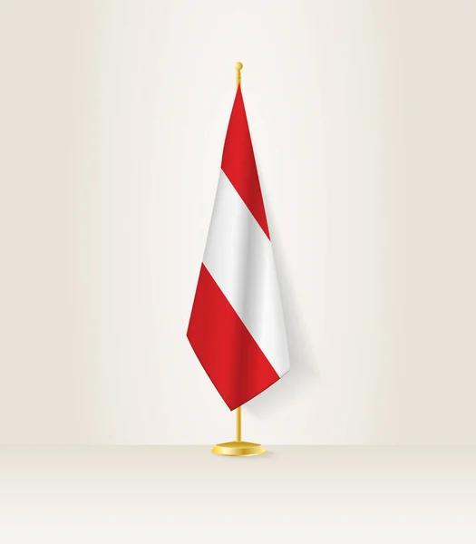 Österrike Flagga Ett Flaggställ — Stock vektor