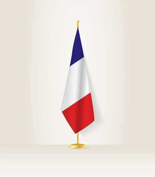 Francia Bandiera Supporto Bandiera — Vettoriale Stock