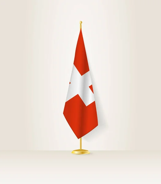 Bandeira Suíça Suporte Bandeira — Vetor de Stock