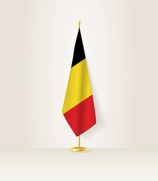 Flaga Belgii Stanowisku Bandery — Wektor stockowy