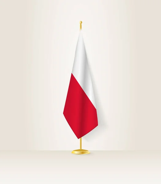 Polonia Bandiera Supporto Bandiera — Vettoriale Stock