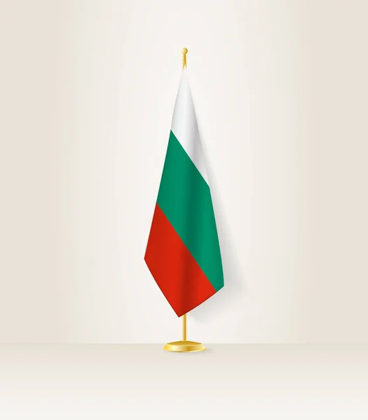 Bulgaria Flag Flag Stand — Stock Vector