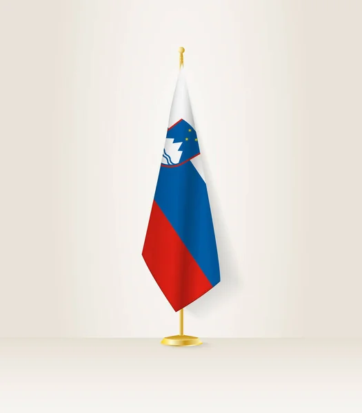 Slovenia Flag Flag Stand — Stock Vector