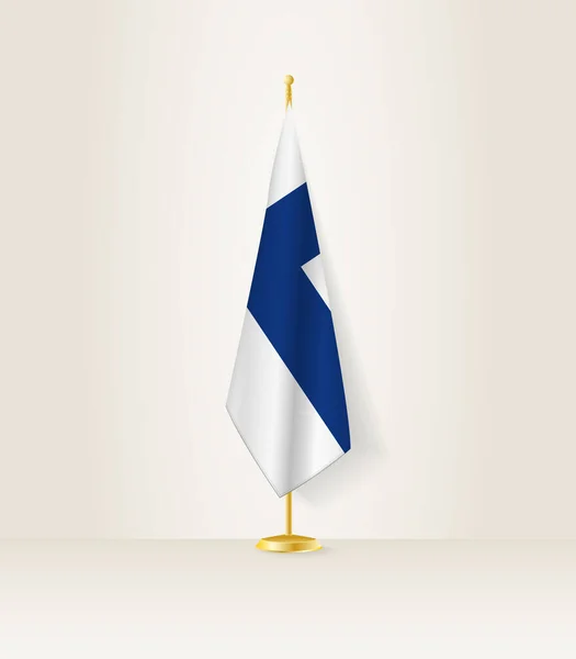 Bandera Finlandia Puesto Bandera — Vector de stock