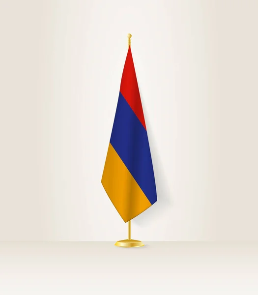 Флаг Армении Стенде Флагом — стоковый вектор