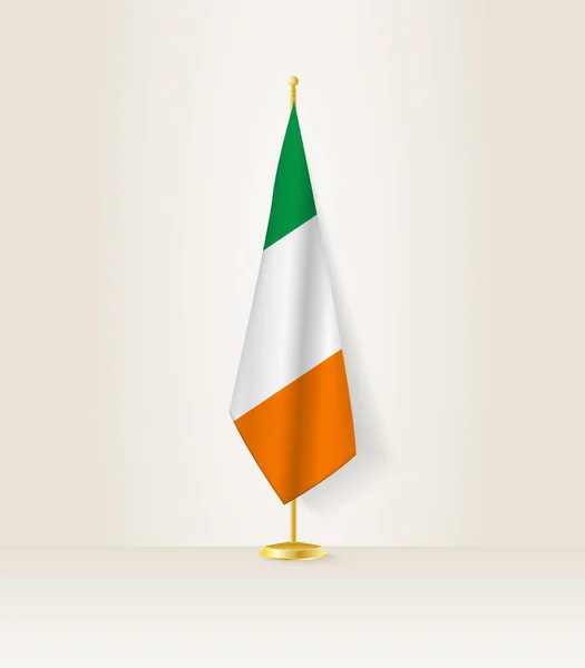 Bandera Irlanda Puesto Bandera — Vector de stock
