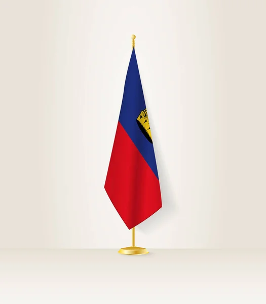 Liechtenstein Fahne Auf Einem Fahnenständer — Stockvektor
