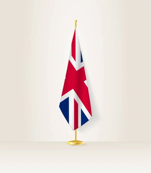Bandiera Del Regno Unito Supporto Bandiera — Vettoriale Stock