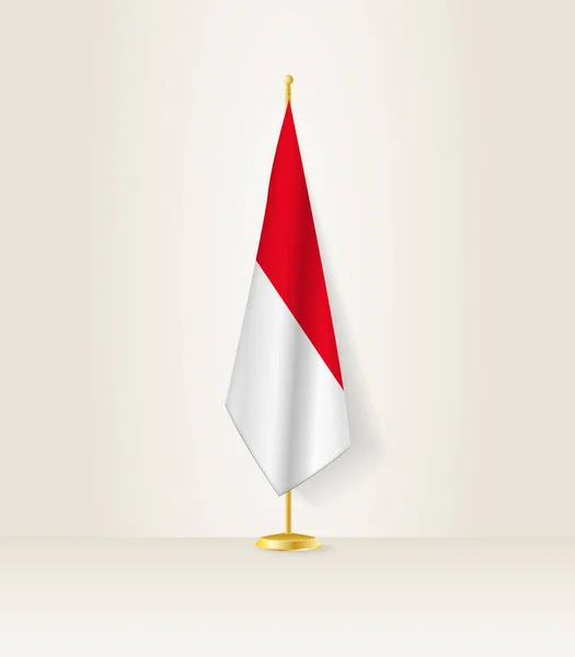 Bendera Monako Pada Stand Bendera - Stok Vektor