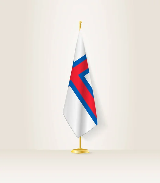 Flagge Der Färöer Auf Einem Fahnenständer — Stockvektor