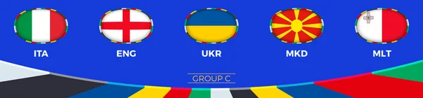 Grupo Clasifica Para Torneo Fútbol Europeo 2024 Colección Vectorial — Vector de stock