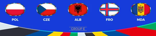 Grupo Clasifica Para Torneo Fútbol Europeo 2024 Colección Vectorial — Archivo Imágenes Vectoriales
