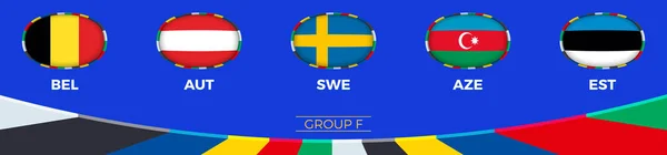 Grupp Kvalificerar Sig Till Den Europeiska Fotbollsturneringen 2024 Vektorsamling — Stock vektor