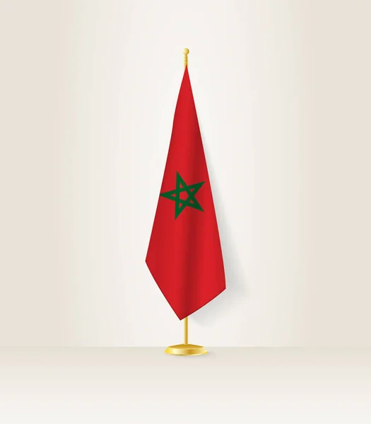 Флаг Марокко Стенде Флагом — стоковый вектор