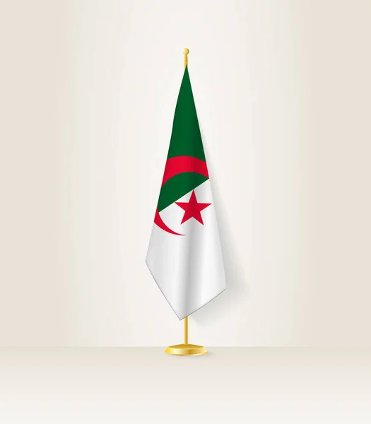 Algerien Fahne Auf Einem Fahnenständer — Stockvektor