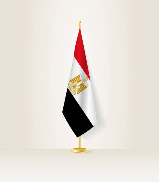 Egypt Vlajka Vlajkovém Stojanu — Stockový vektor