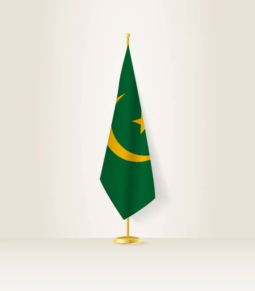 Mauritánská Vlajka Vlajkovém Stánku — Stockový vektor
