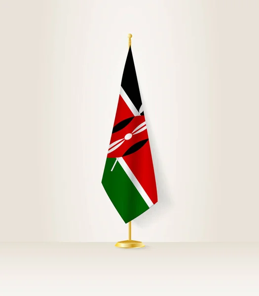 Флаг Кении Стенде Флагом — стоковый вектор