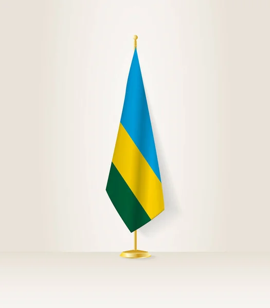 Bandiera Ruandese Supporto Bandiera — Vettoriale Stock