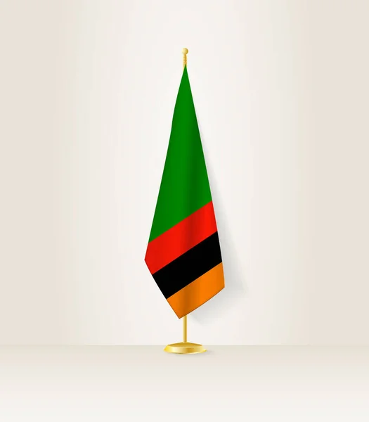 Bandeira Zâmbia Suporte Bandeira — Vetor de Stock