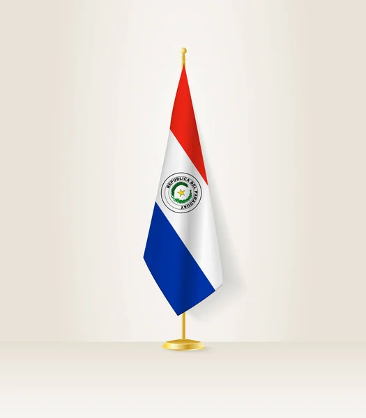 Drapeau Paraguay Sur Stand — Image vectorielle