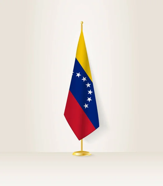 Флаг Венесуэлы Стенде Флагом — стоковый вектор