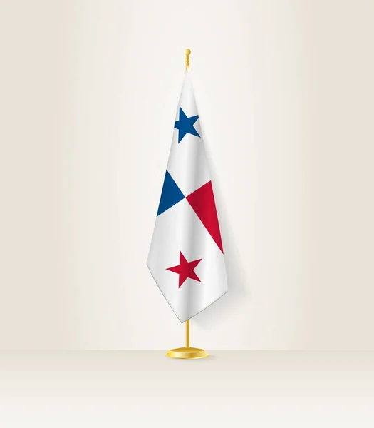 Bandera Panamá Stand Bandera — Vector de stock