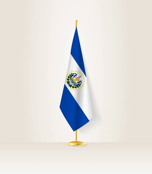 Флаг Сальвадора Стенде Флагом — стоковый вектор
