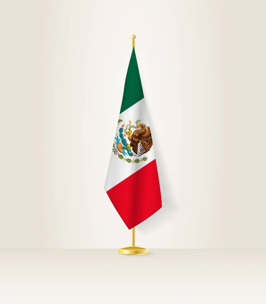 Bandeira México Suporte Bandeira — Vetor de Stock