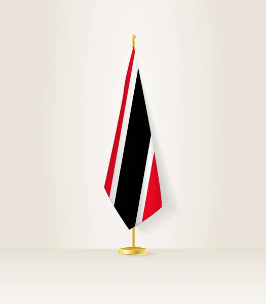 Trinidad Tobago Bayrağı Bayrak Standında — Stok Vektör