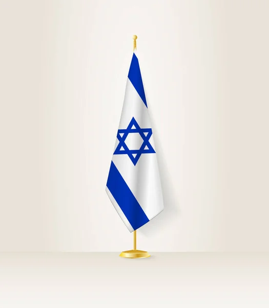 Bandeira Israel Suporte Bandeira — Vetor de Stock