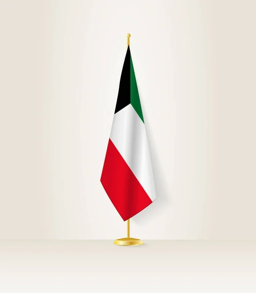 Bandera Kuwait Puesto Bandera — Vector de stock