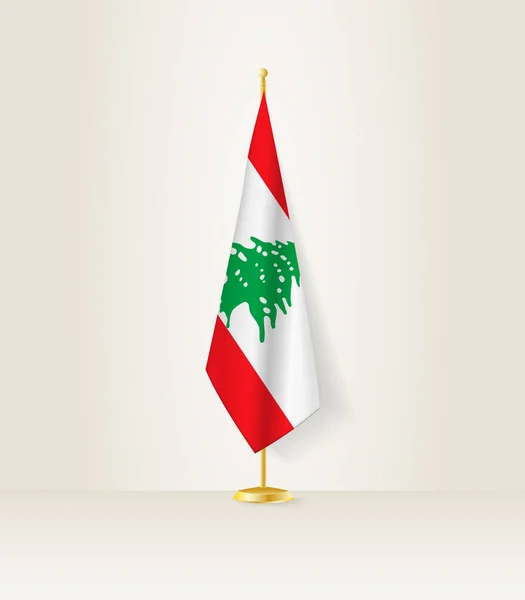 Bayrak Standında Lübnan Bayrağı — Stok Vektör